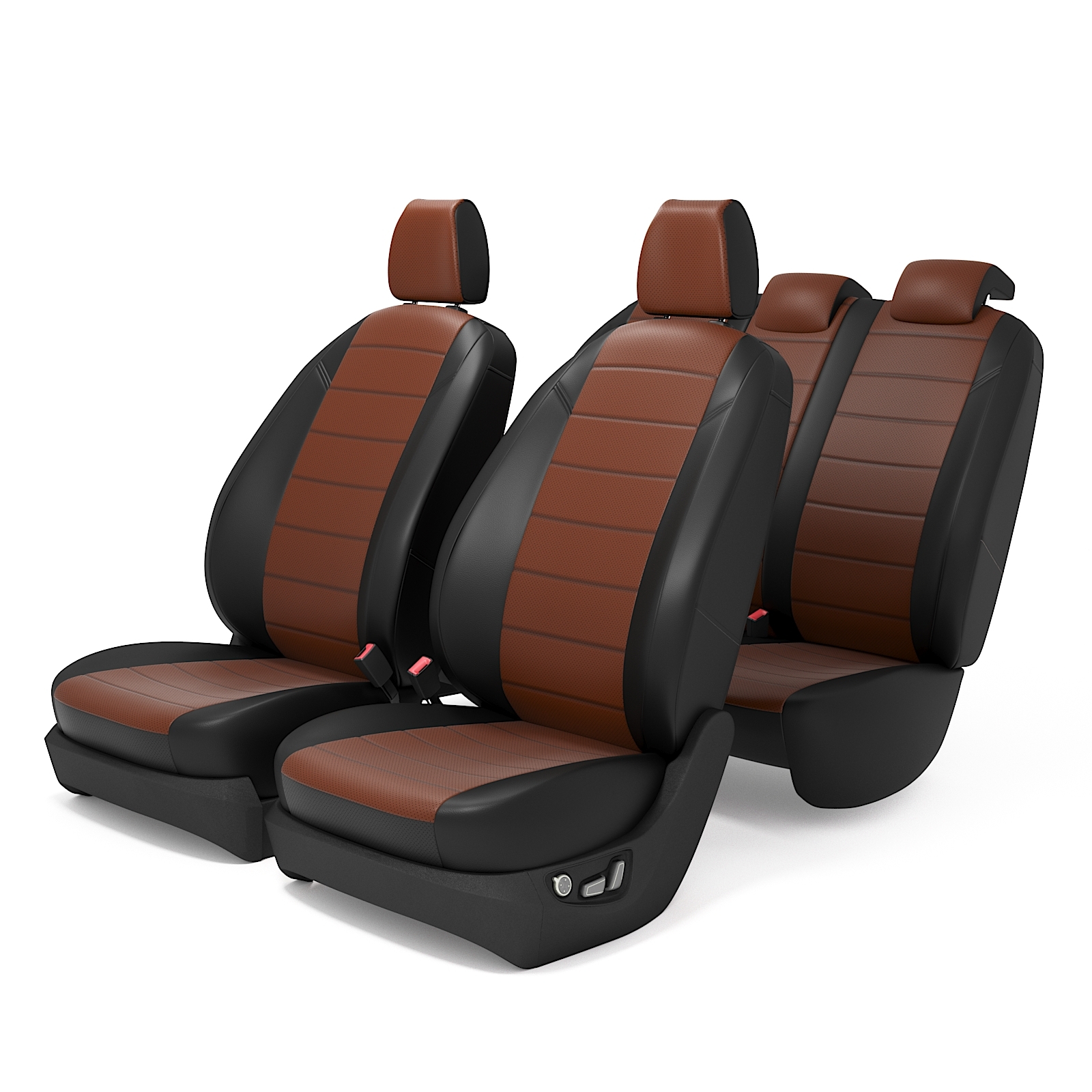 фото Чехлы на сиденья для фольксваген поло 5 седан с 2009 по 2020 год, экокожа, коричневый autokot