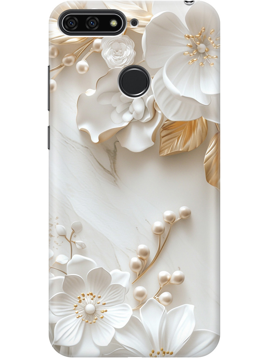

Силиконовый чехол на Honor 7C Pro / Huawei Y7 Prime (2018) / Nova 2 Lite с принтом 819852, Золотистый;белый;прозрачный, 718524523