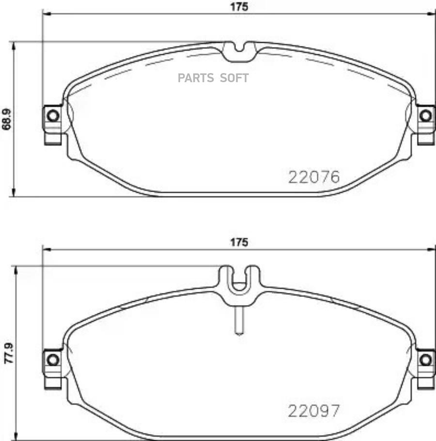 

Колодки передние MB C-205 13-> / CLS-257 18-> / E-213/238 16-> BREMBO P 50 124