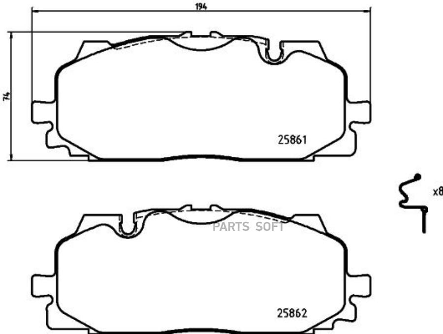 

Колодки передние AUDI A4/A5/S5/A8/Q5/Q7 2016-> VW Toureg 2018-> BREMBO P85165