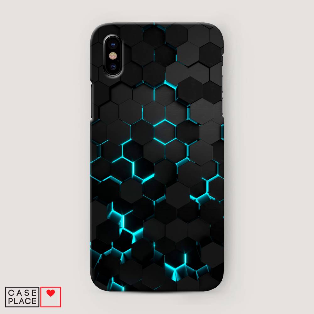

Пластиковый чехол "Соты бирюзовые" на Apple iPhone XS Max (10S Max), 11920-2