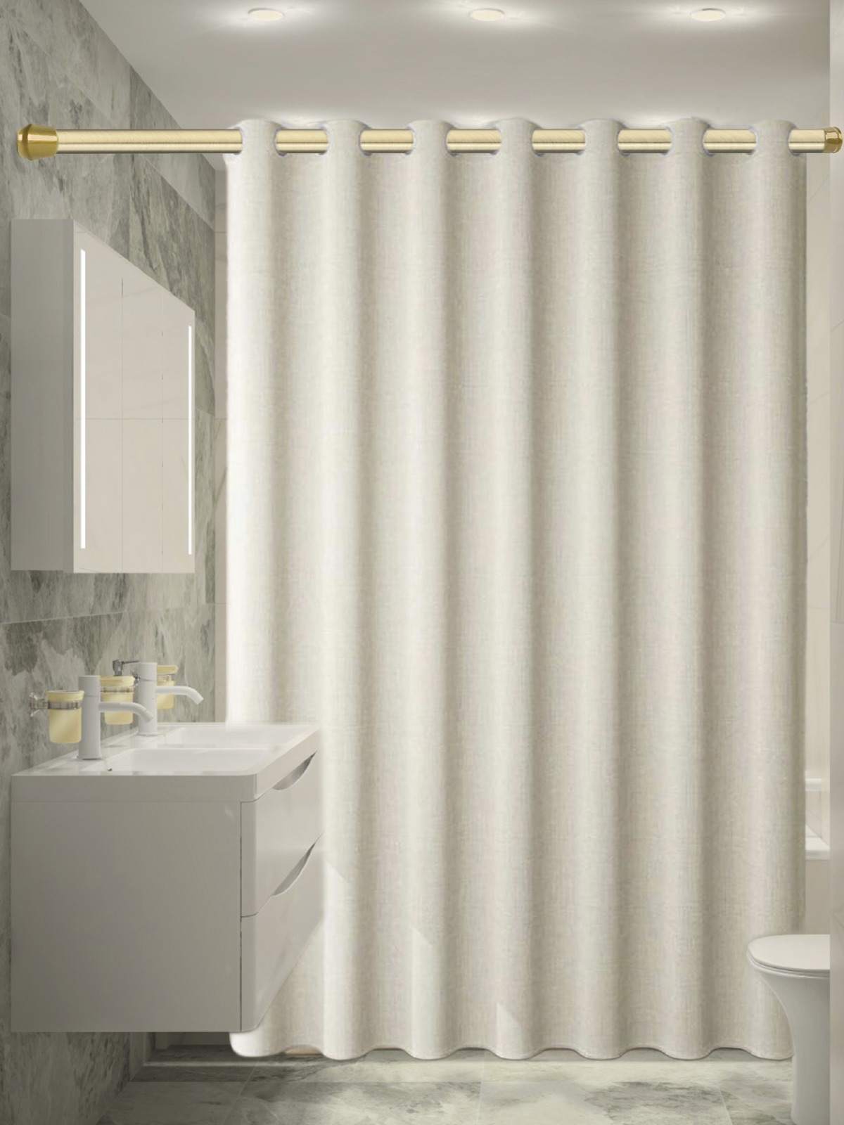 

Штора для ванной Home Shop&Store на люверсах 180*200, молочный, Home
