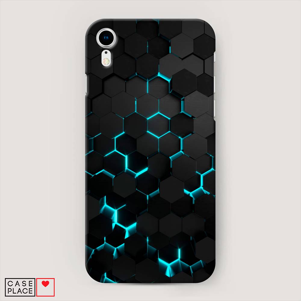 

Пластиковый чехол "Соты бирюзовые" на Apple iPhone XR (10R), 12020-2