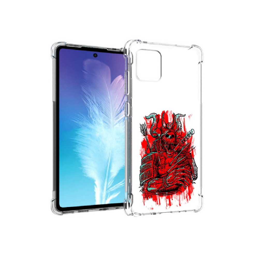 

Чехол MyPads Tocco для Samsung Galaxy Note 10 Lite красный скелет воин (PT142413.491.413), Прозрачный, Tocco