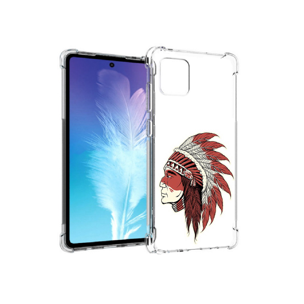 

Чехол MyPads Tocco для Samsung Galaxy Note 10 Lite красный индеец (PT142413.491.411), Прозрачный, Tocco