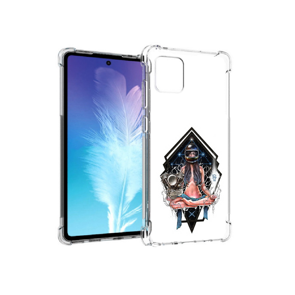 

Чехол MyPads Tocco для Samsung Galaxy Note 10 Lite красивая девушка в шлеме, Прозрачный, Tocco