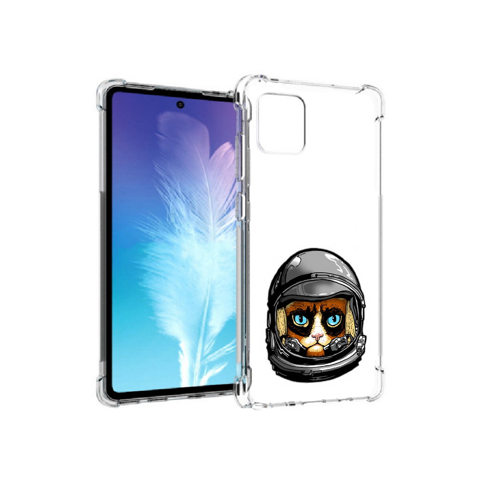 

Чехол MyPads Tocco для Samsung Galaxy Note 10 Lite кот космонавт (PT142413.491.400), Прозрачный, Tocco