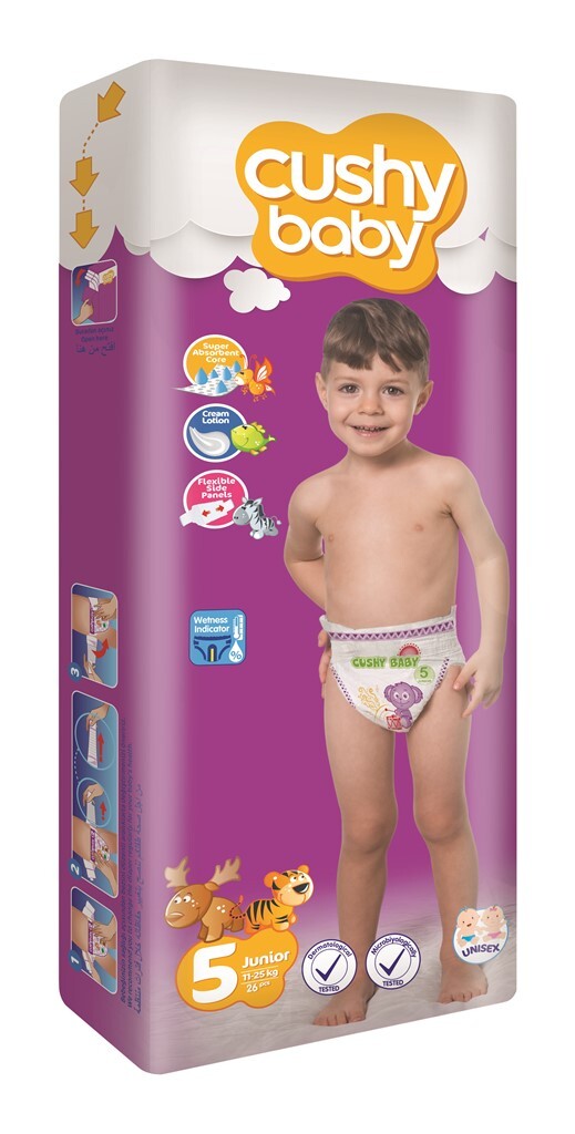 фото Подгузники детские cushy baby размер 5, 11-25 кг. 26 шт.