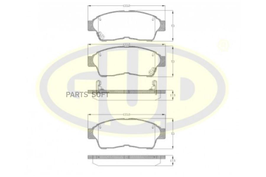

Колодки Пер Toy Carinae 93-97/Camry 2.2 92-96/Corolla 95-02 G.U.D GBP040202
