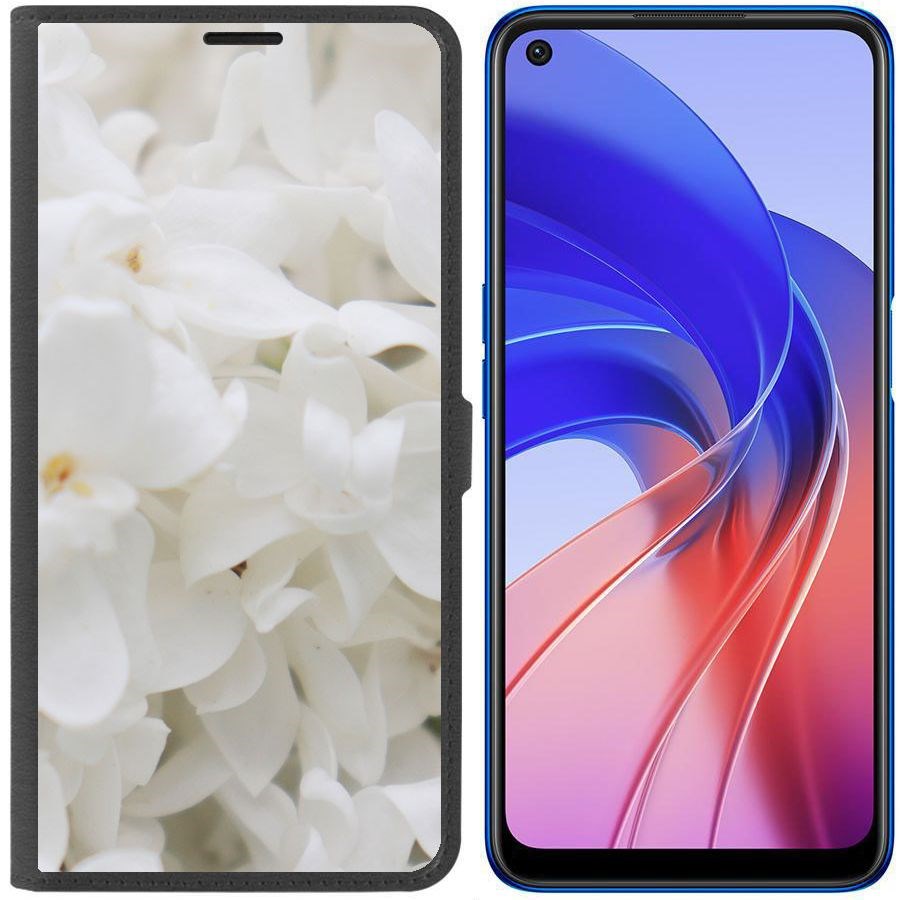 Чехол-книжка Eco Book для Oppo A55 Белые лилии