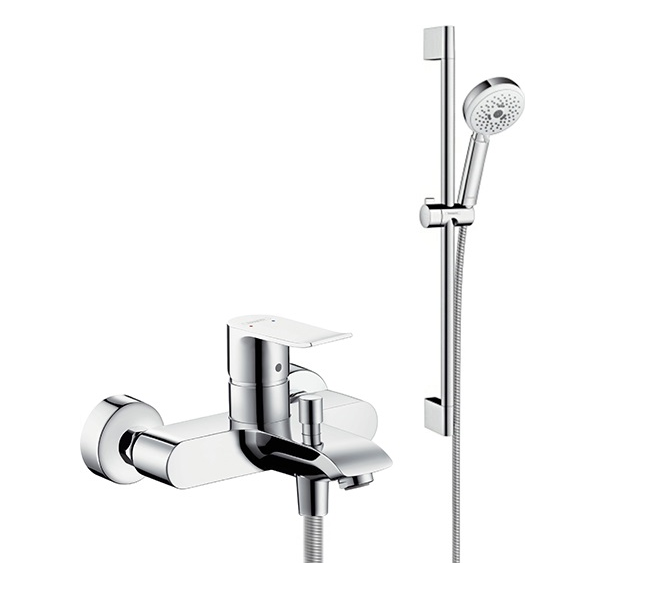 фото Душевой комплект hansgrohe metris 31480000 смеситель + душевой гарнитур