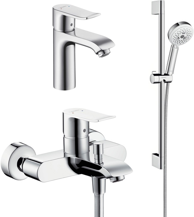 фото Душевой комплект hansgrohe metris 31480000 для ванны с душем