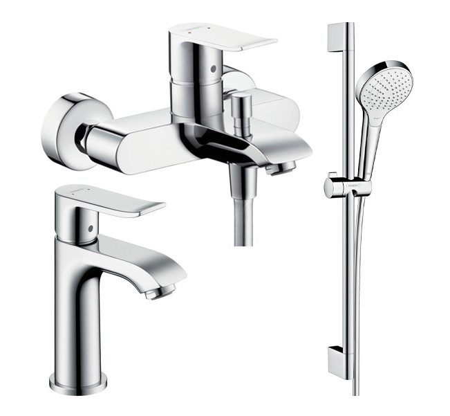 фото Душевой комплект hansgrohe metris 31480000 + 31088000 + душевой гарнитур