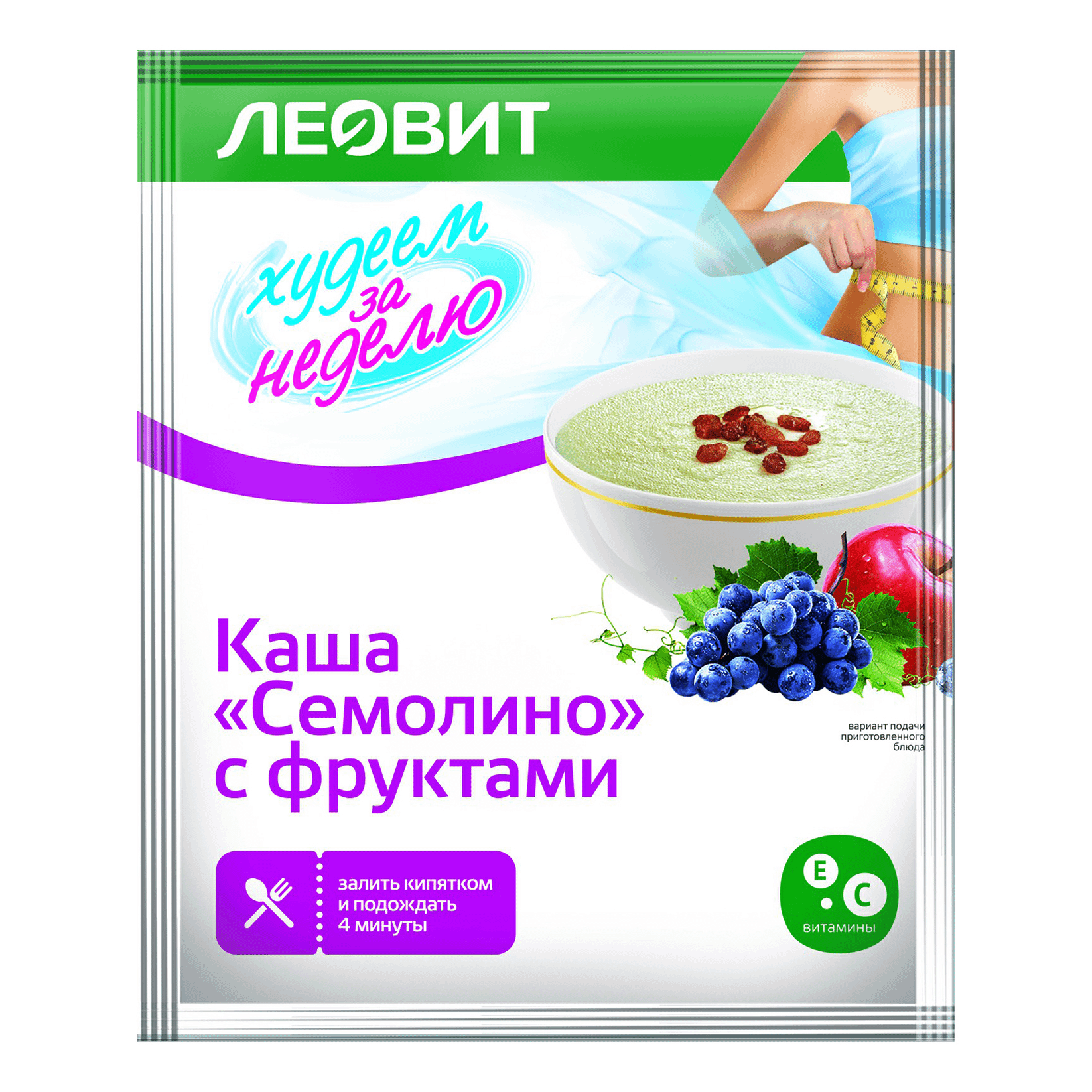 Каша Леовит Семолино с фруктами быстрого приготовления 50 г