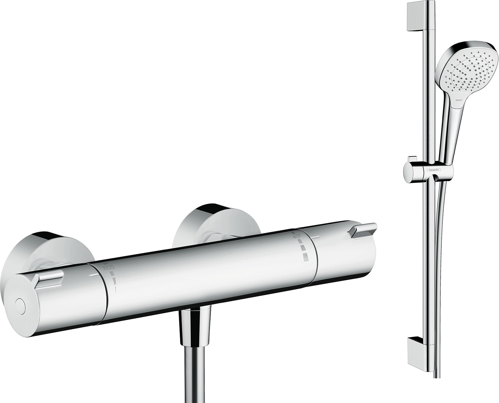 

Душевой комплект Hansgrohe Ecostat 1001 CL ВМ 13211000 термостат + душевой гарнитур Croma, Ecostat 1001 CL ВМ 13211000 термостат + душевой гарнитур Croma Select E Vario 26582400