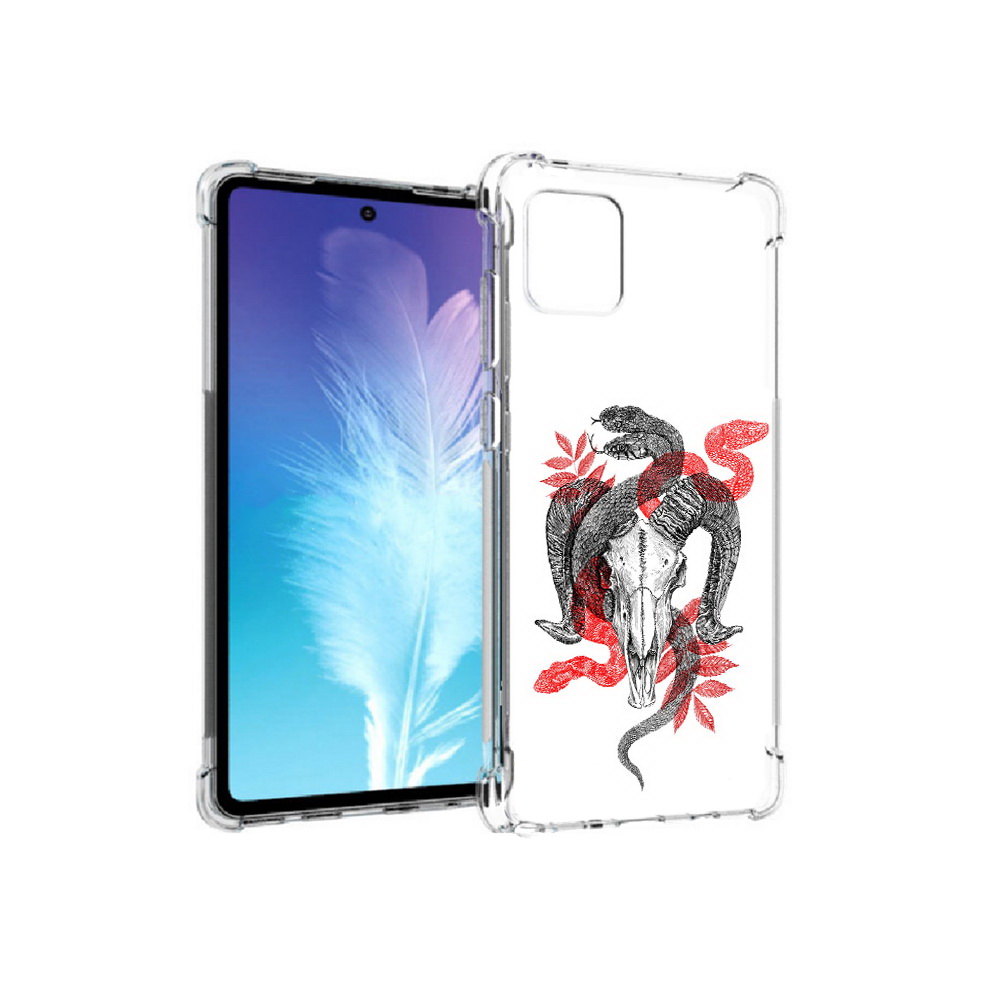 

Чехол MyPads Tocco для Samsung Galaxy Note 10 Lite змея в черепе рисунок, Прозрачный, Tocco
