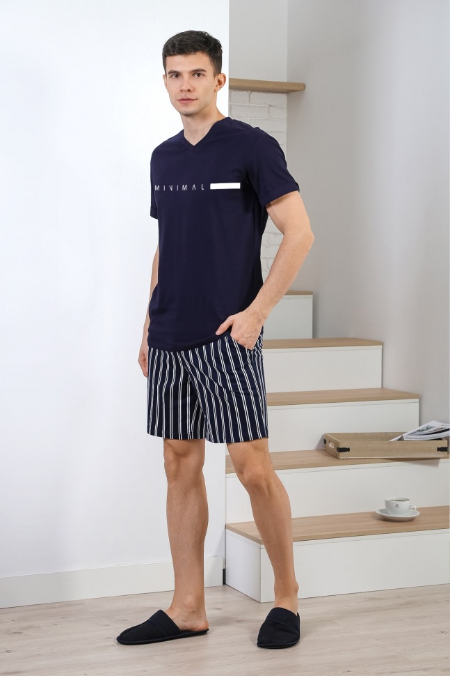 Комплект домашний мужской Виолетта Параллель-2 синий 48 RU