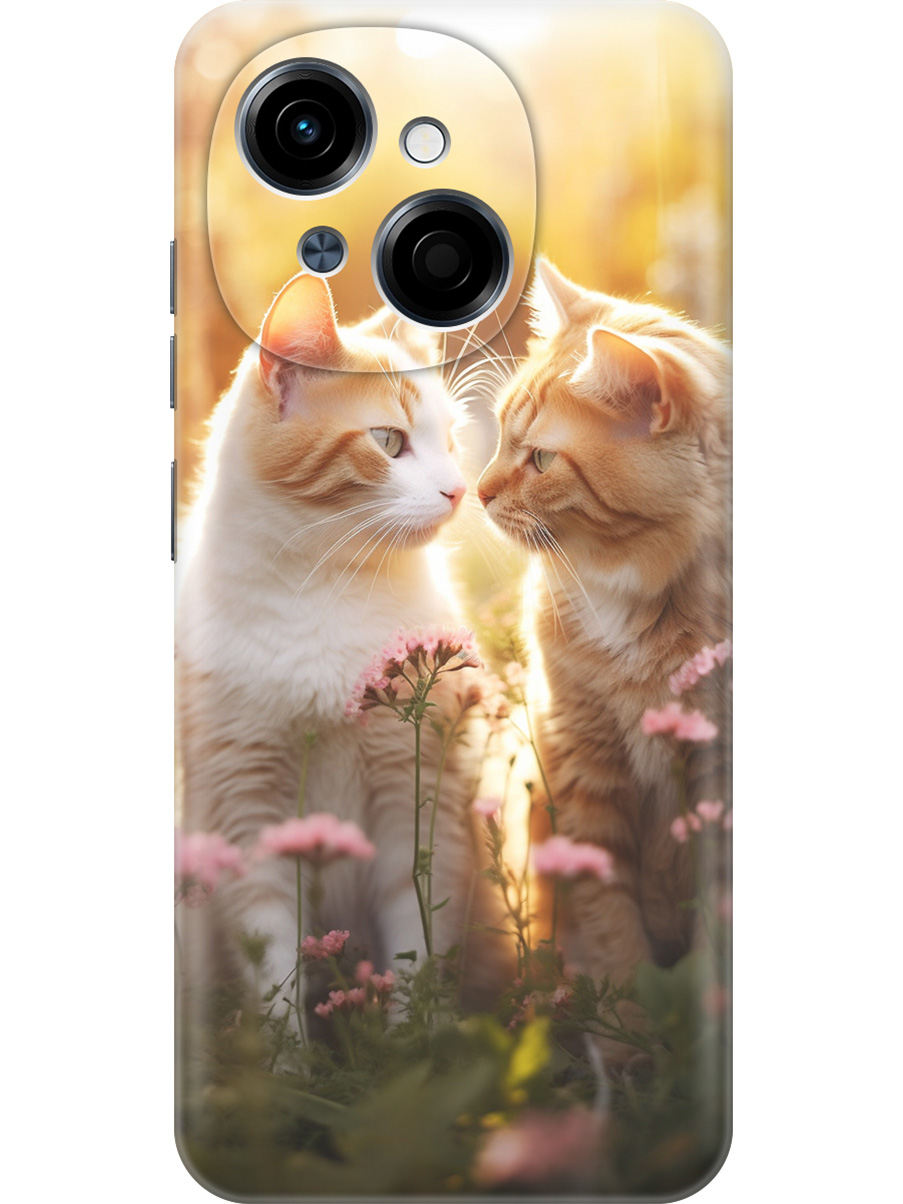 

Силиконовый чехол на Tecno Spark Go 1 / Pop 9 с принтом "Влюбленные котики", Прозрачный;бежевый;белый, 786716991
