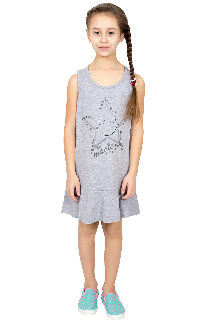 Платье детское Basia Л2470-5682, серый, 134