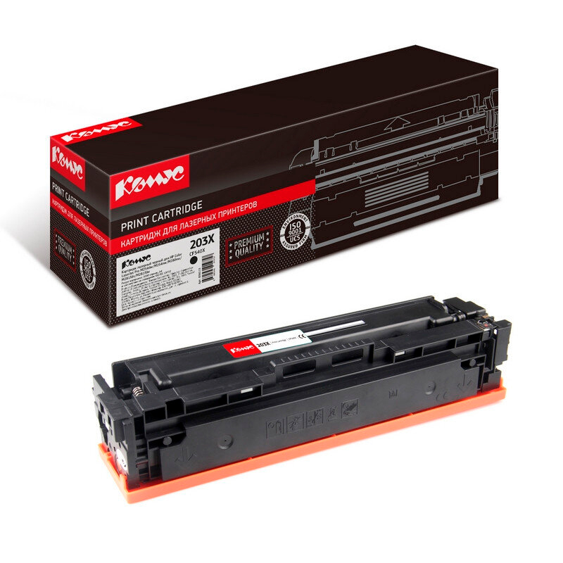 Картридж для лазерного принтера Комус 203X CF540X (856115) черный, совместимый