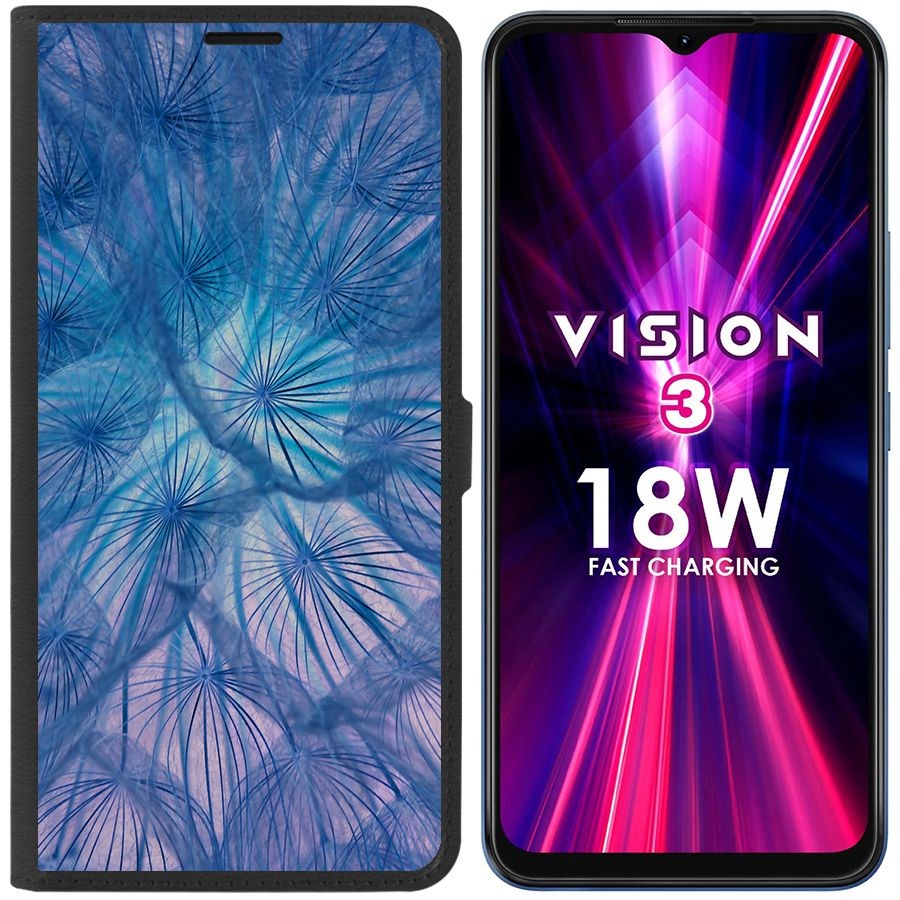 

Чехол-книжка Eco Book для ITEL Vision 3 Синий одуванчик, Черный