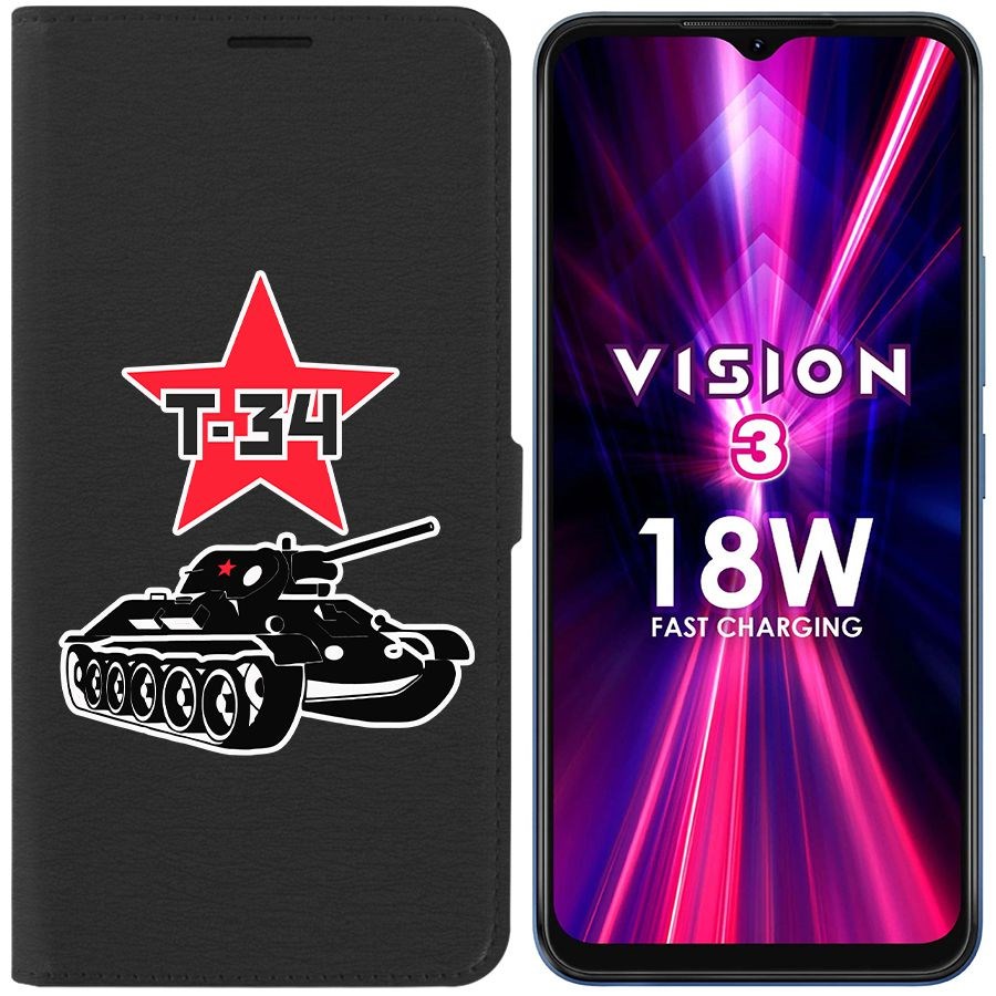 

Чехол-книжка Eco Book для ITEL Vision 3 Т-34, Черный