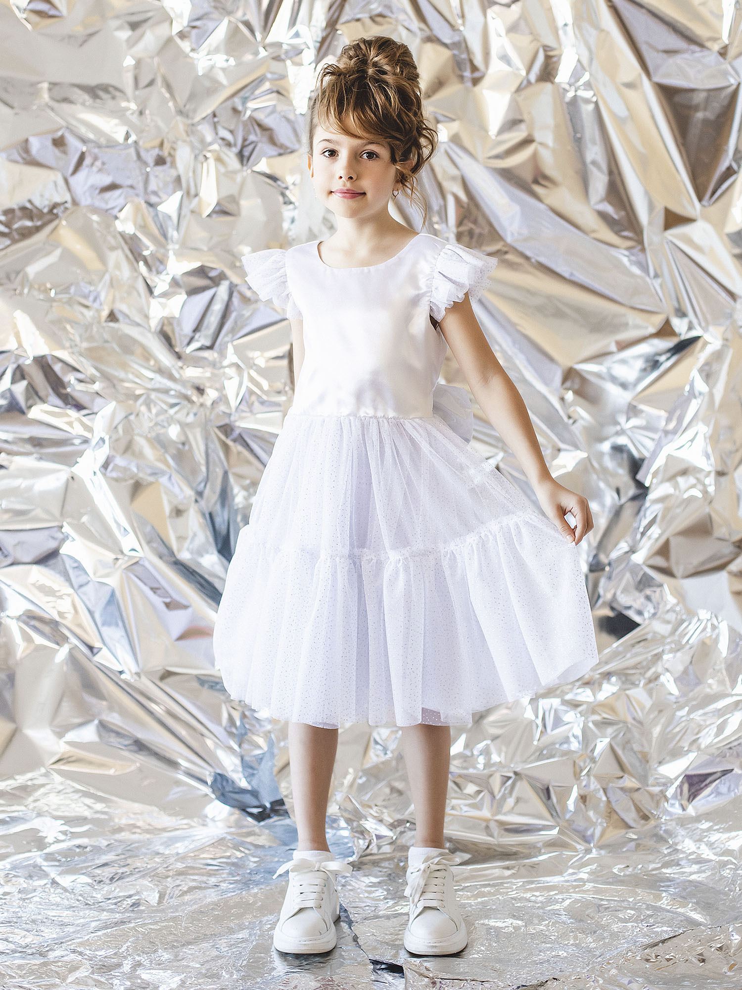Платье детское Batik 002 п22, белый, 128