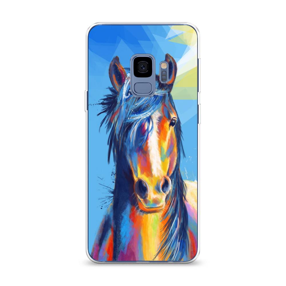

Чехол на Samsung Galaxy S9 "Лошадь арт 3", Голубой;желтый;синий, 25750-1
