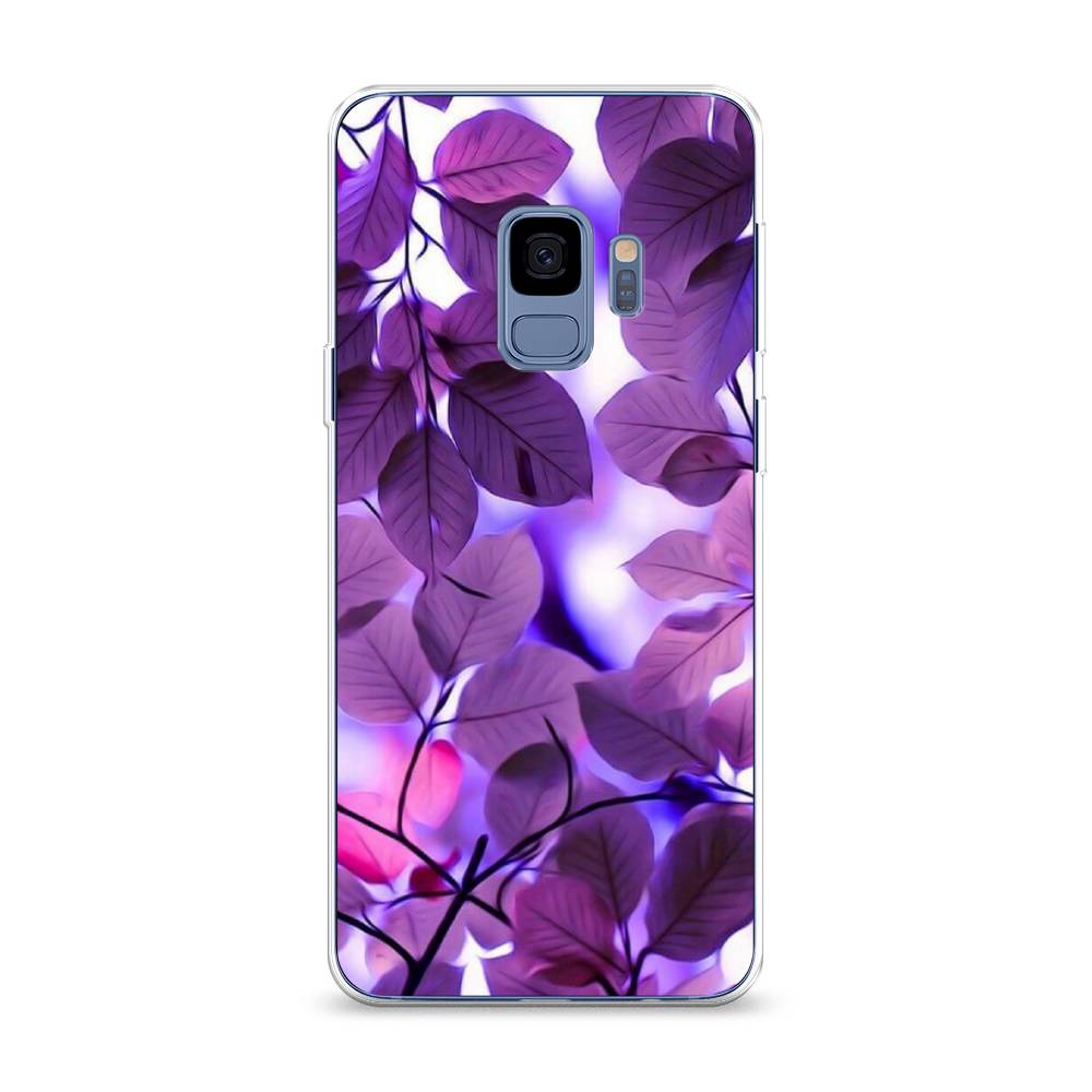 

Чехол на Samsung Galaxy S9 "Сиреневые листики", Фиолетовый;голубой, 25750-2