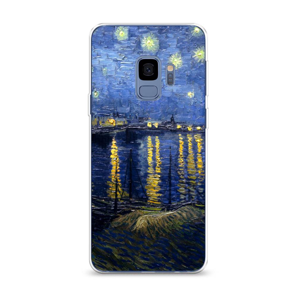

Чехол на Samsung Galaxy S9 "Звездная ночь над Роной", Синий;желтый, 25750-4