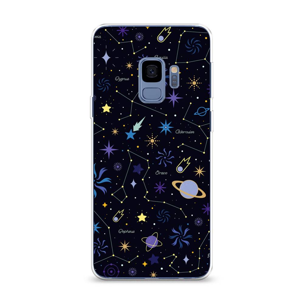 

Чехол на Samsung Galaxy S9 "Цветной космос", Желтый, 25750-2