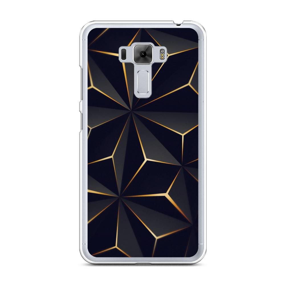 

Чехол на Asus Zenfone 3 Laser ZC551KL "Черные полигоны", Золотистый;черный, 40850-3