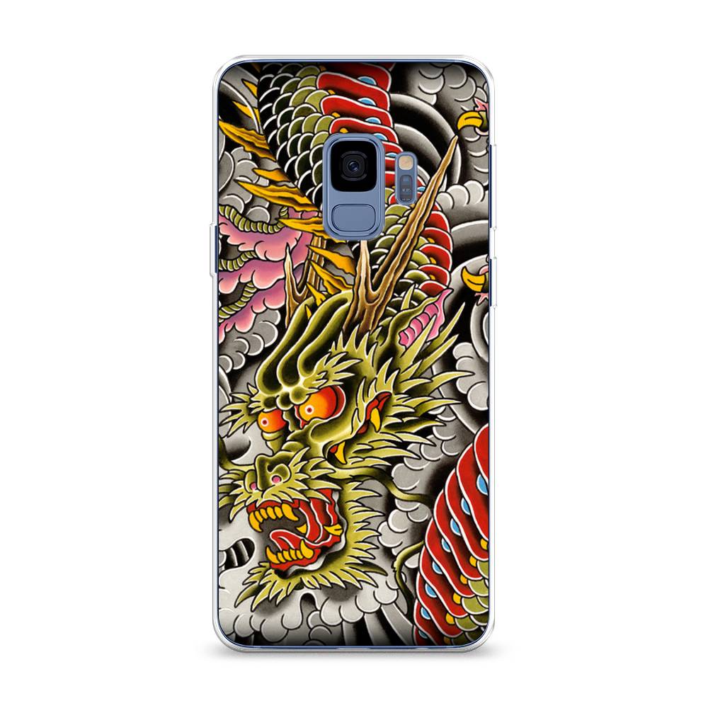 

Чехол на Samsung Galaxy S9 "Японский дракон", Желтый;розовый;красный, 25750-4