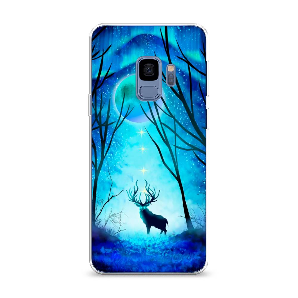 

Чехол на Samsung Galaxy S9 "Олень северное сияние", Синий;черный;голубой, 25750-1