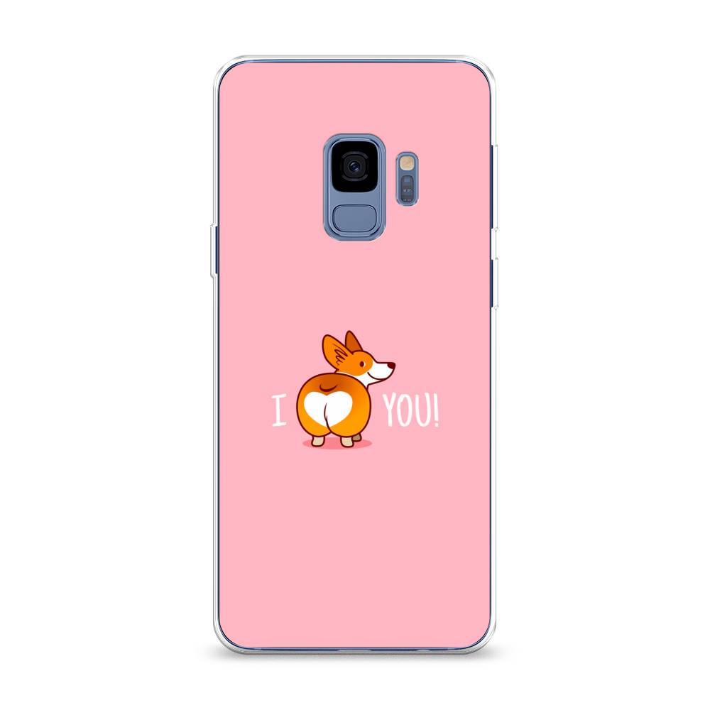 

Чехол на Samsung Galaxy S9 "Корги I love you", Розовый;коричневый;белый, 25750-1