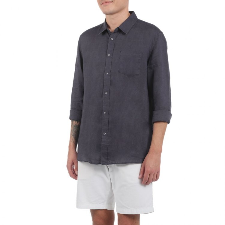 

Рубашка мужская Maison David SHIRT серая L, Серый, SHIRT