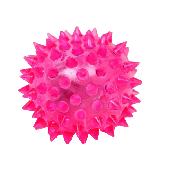 Мяч светящийся для собак Пижон средний, TPR, 5,5 см, розовый