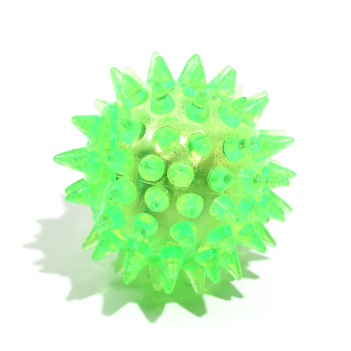 Мяч светящийся для животных Пижон малый, TPR, 4,5 см, зелёный