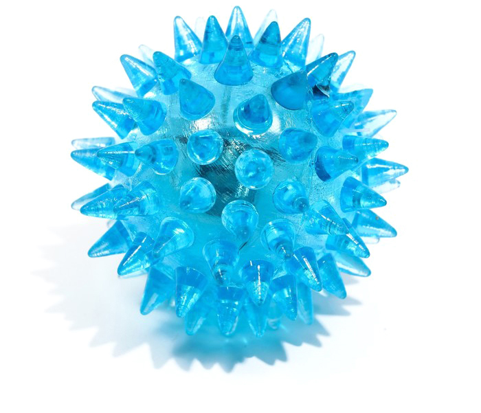 Мяч светящийся для животных Пижон малый, TPR, 4,5 см, голубой