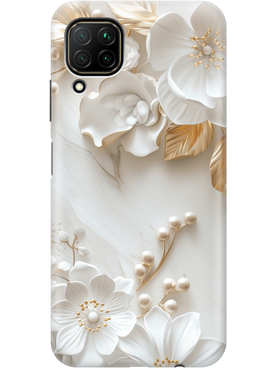 

Силиконовый чехол на Huawei P40 Lite с принтом "Бело-золотые цветы", Золотистый;белый;прозрачный, 722839723