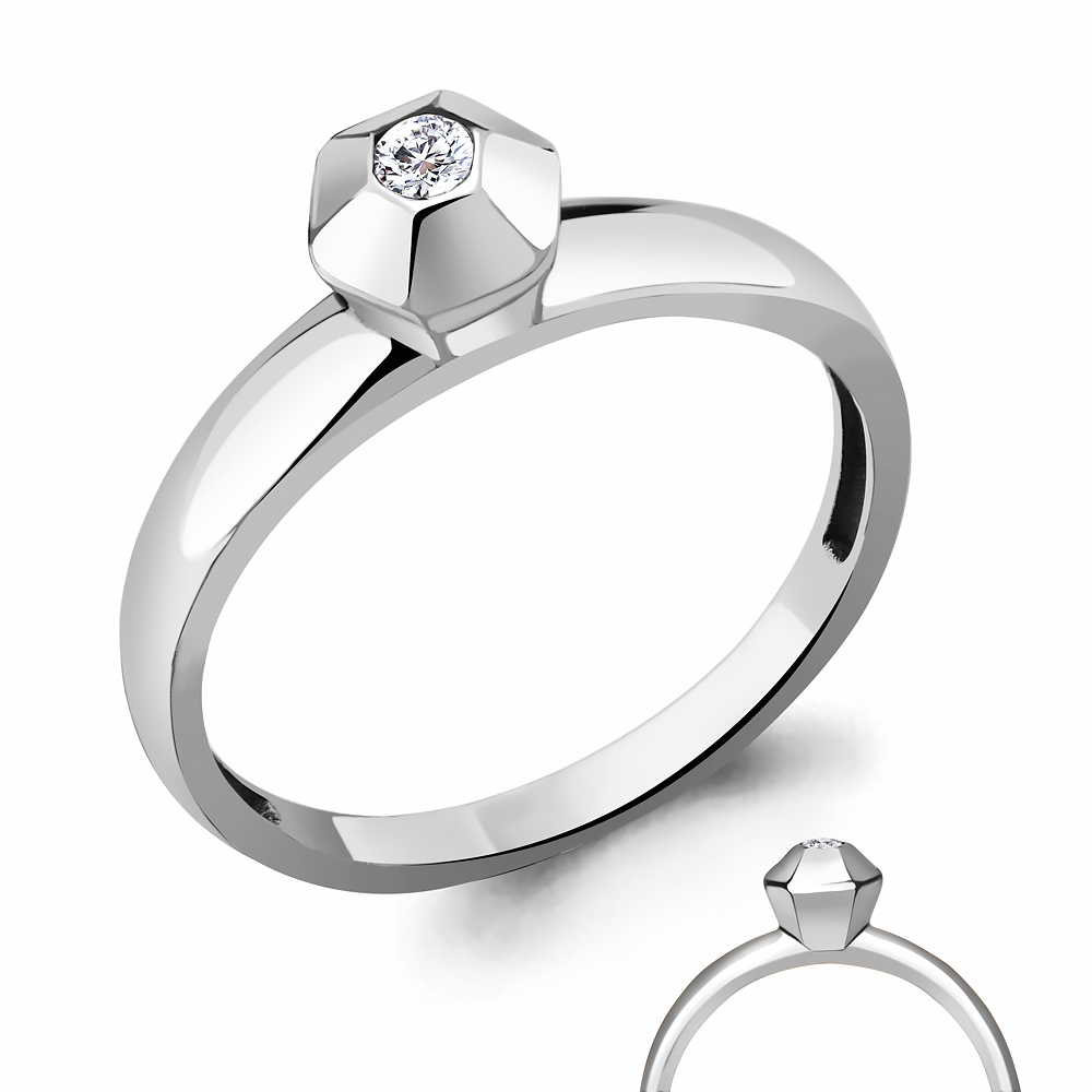 

Кольцо из серебра с фианитом Aquamarine Aquamarine 67369А_925_р р, 67369А_925_р