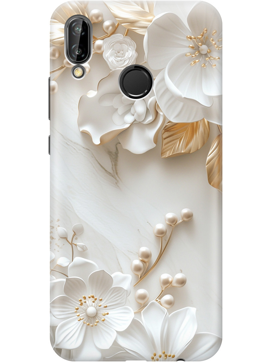 

Силиконовый чехол на Huawei P20 Lite / Nova 3e с принтом "Бело-золотые цветы", Золотистый;белый;прозрачный, 717614223