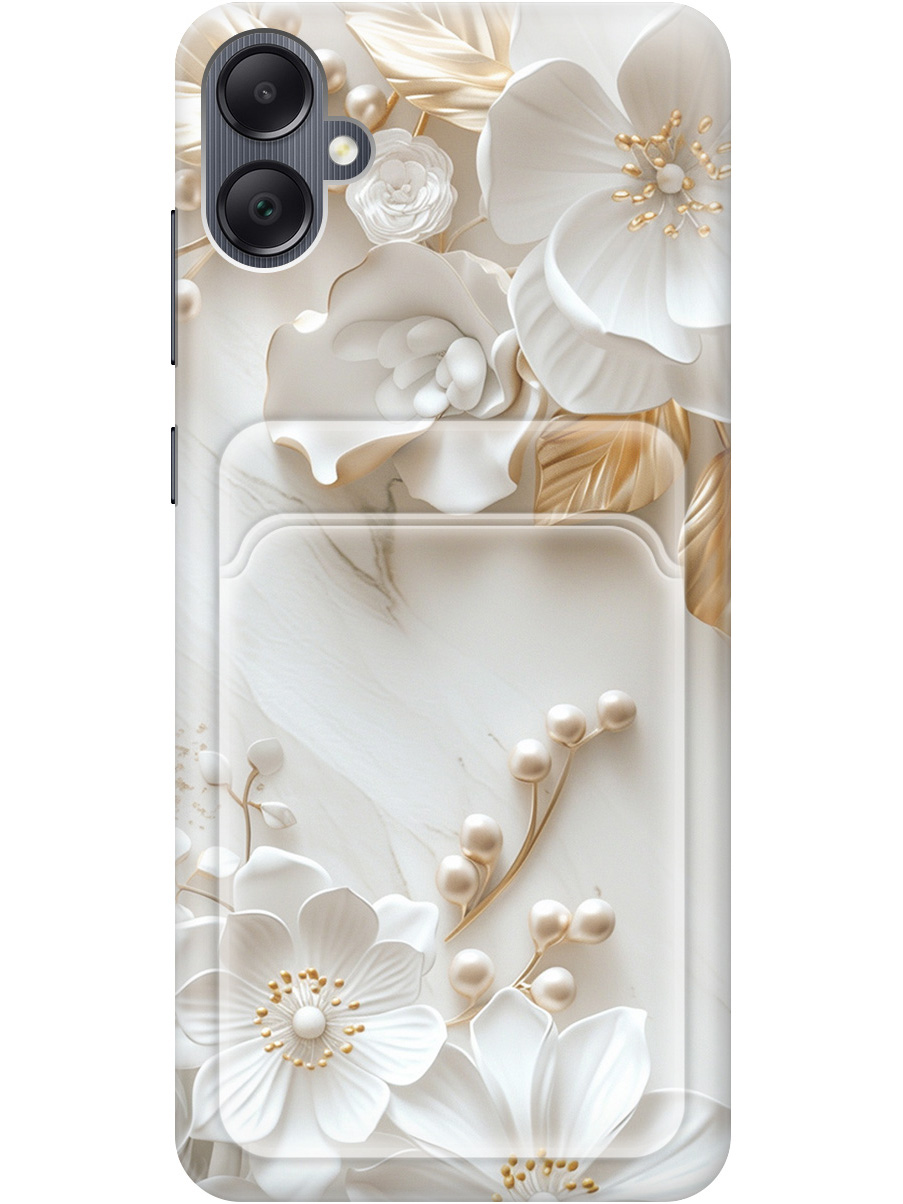 

Силиконовый чехол на Samsung Galaxy A05 с принтом с карманом для карты 819772, Золотистый;белый;прозрачный, 776582623
