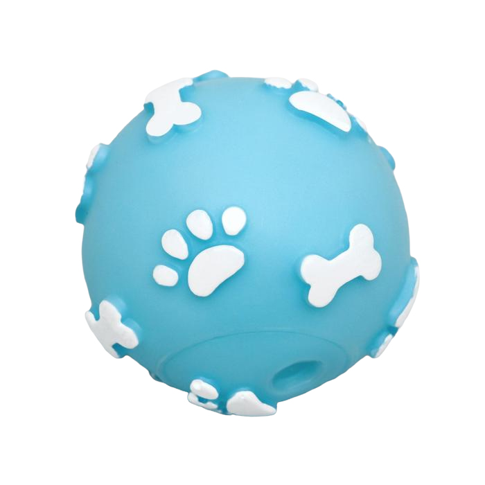 Мячик для собак Пижон пищащий Лапки, 5,5 см, голубой