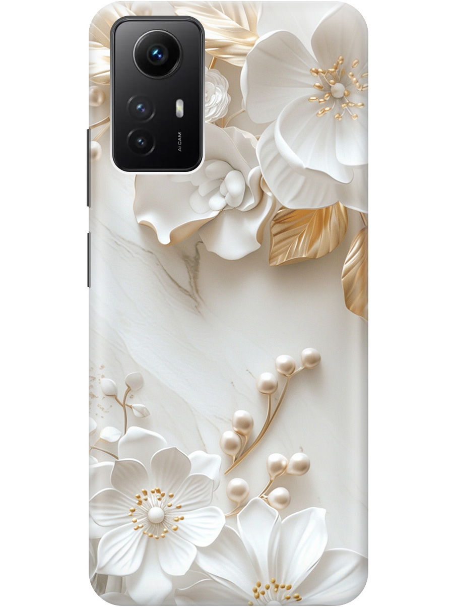 

Силиконовый чехол на Xiaomi Redmi Note 12s с принтом "Бело-золотые цветы", Золотистый;белый;прозрачный, 778676923