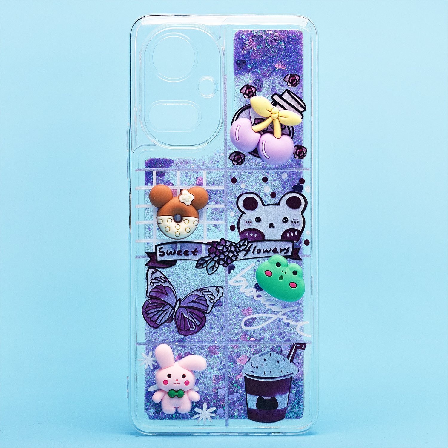 

Чехол Tecno Camon 19 силиконовый 3D игрушки <фиолетовый>