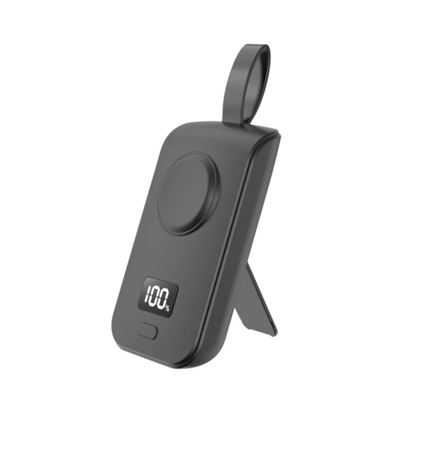 Внешний аккумулятор брелок 2500 mAh для заряда Apple Watch всех поколений с дисплеем