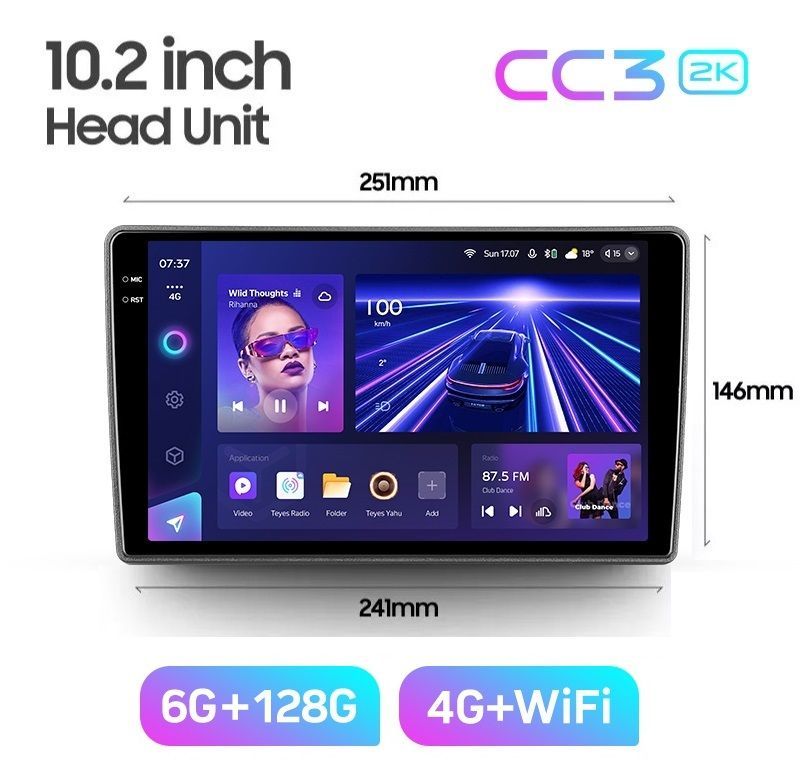 Магнитола TEYES CC3 2K 6128ГБ 10 ДЮЙМОВ без переходной рамки 4179000₽