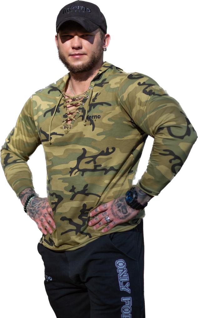 

Лонгслив мужской INFERNO style Ф-011-000 хаки 2XL, Ф-011-000