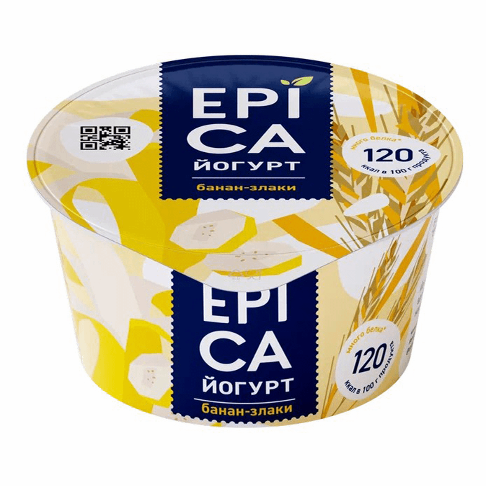 Йогурт Epica с бананом и злаками 4,8% БЗМЖ 130 г